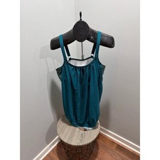 Bloomchic Bandana Patchwork Gathered Cut Out Tankini Swim Top Size 18-24