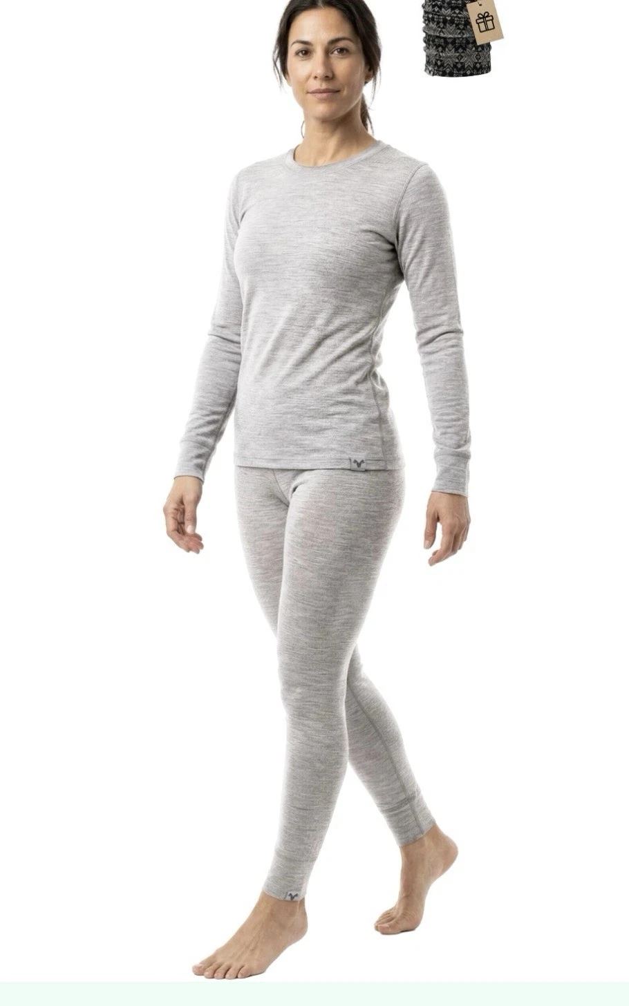 MERINNOVATION Merino Wool Base Layer Set for Women 100% Merino Wool Thermal Med