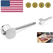 10-Inch Heavy Duty Aluminum Meat Tenderizer, Dual-Sided for Perfect Cuts