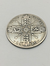 1920 King George V Silver Coin Florin Two Shillings 50% VGC  CN6 P219