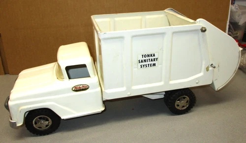 VINTAGE 1960s TONKA TOYS PRESSED STEEL CUSTOM TONKA SANITARY SERVICE TRUCK