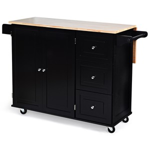 Drop-Leaf Kitchen Island Trolley Cart Storage Cabinet with ...