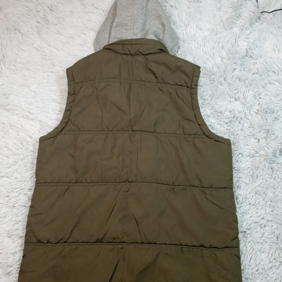 Chaleco Impermeable Para Hombres M Verde Sudadera con Capucha Gorpcore Bolsillos Aire Libre Tareas Trabajo Foto 2 de 4