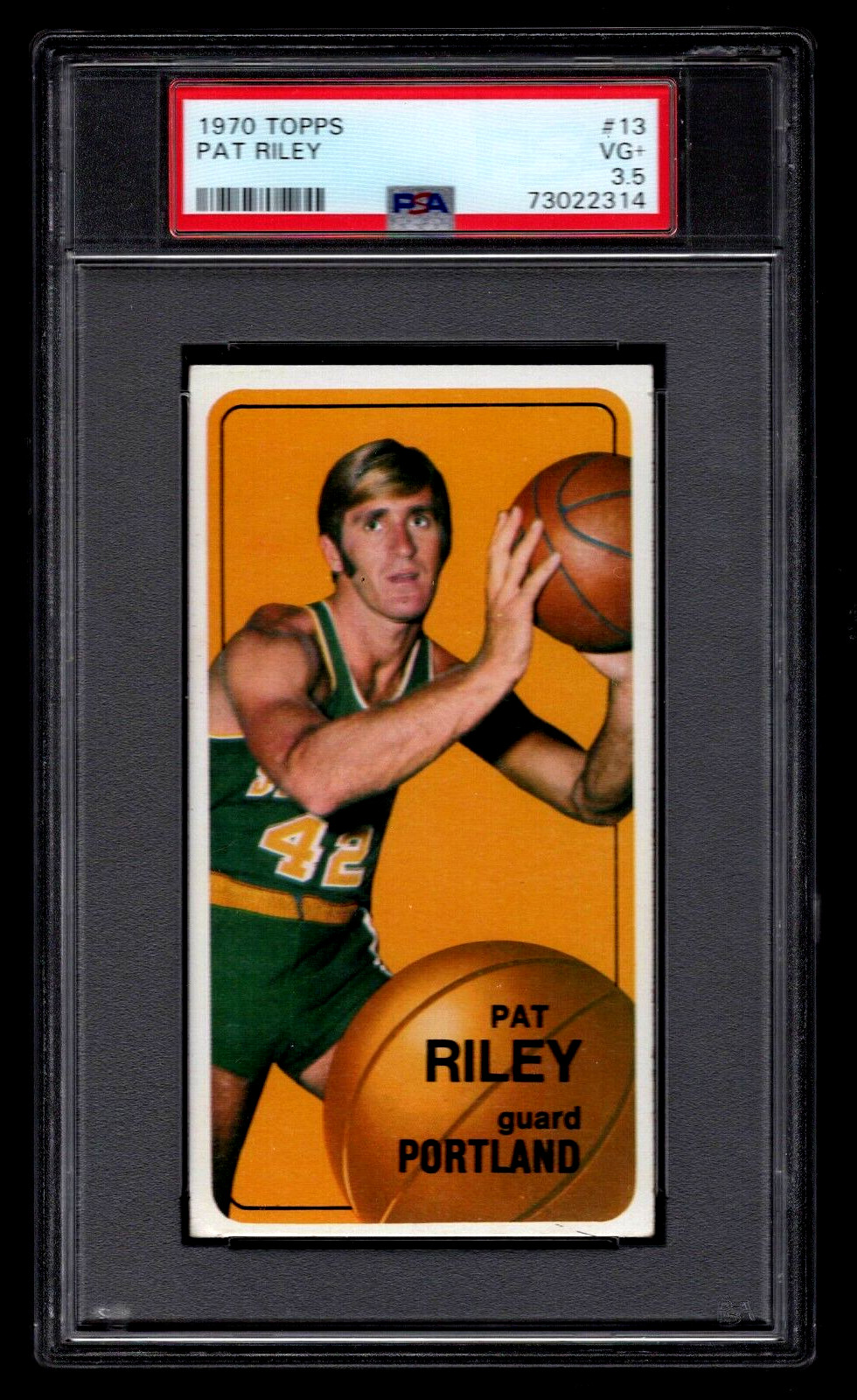 PAT RILEY 1970 TOPPS BASKETBALL ROOKIE CARD #13 PSA 3.5 VG+ TALL BOY HOF NBA