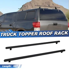 55" Adjustable Pickup Truck Topper Ladder Roof Rack Camper Shell for Van Trailer