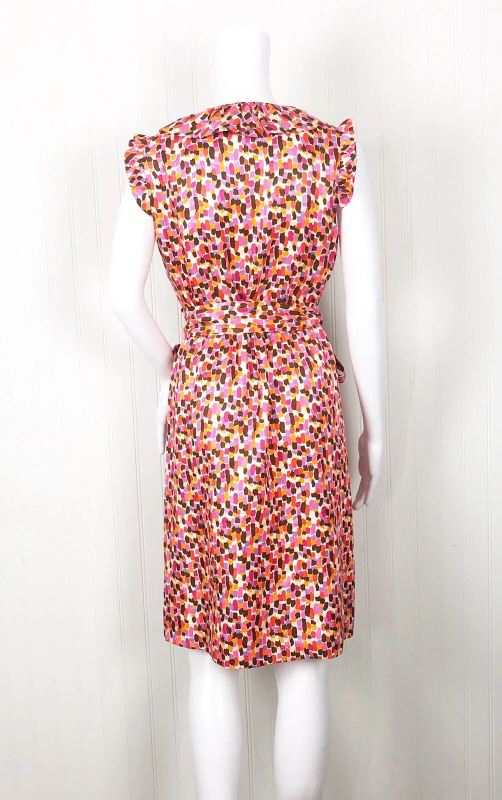 Abito donna Kate Spade Aubrey 100% seta avvolgente taglia 6