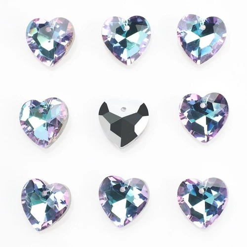 Multi Shape Crystal Charms - AB Color Glass Beads Jewelry Making Pendants 20Pcs - Picture 55 of 65