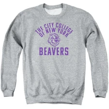 City College New York Adult Crewneck Sweatshirt Color, Athletic Heather, S-3XL