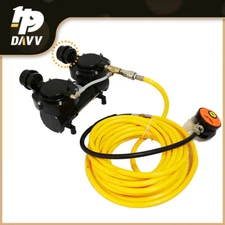 HPDAVV Direct Breath 12V Oil-less Hookah Dive Air Compressor W/ Hose+Regulator