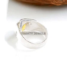 Citrine Oval Cut Gemstone With 925 Sterling Silver Ring For Men's #487