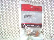  2 RadioShack 1/4 6.35mm Female Panel-Mount Stereo Phone Jack Open Circuit