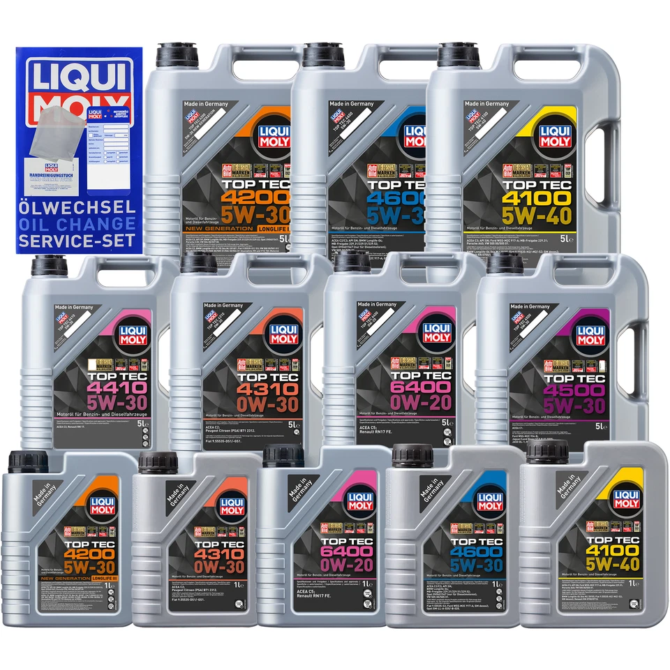 LIQUI MOLY Motoröl Top Tec 4200 4600 4100 6400 5W-30 5W-40 0W-20 15W-40 Öl 1-20L - Bild 1 von 1