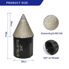 3/4 Diamond Beveling Chamfer Drill Bit Milling Cone Ceramic Tile Bevel Holes