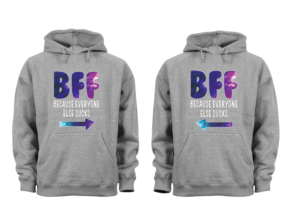 Couples Matching Hoodies BFF Galaxy Bestfriend Matching Couple Grey Unisex S 6X