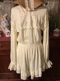 Free People Ruffle & Lace Romper/Beach Cover Up Size M *NEW*