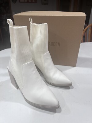 Steve Madden Women's Tackle Ankle Boot bone leather size 8