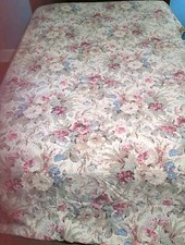VTG Ralph Lauren French Country Floral King FLAT SHEET Coastal Gardens Leaves