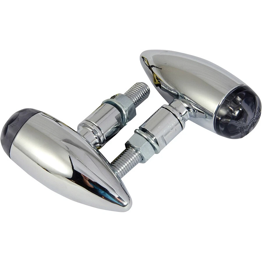 LED Spirit Motorcycle Indicators, Motorbike Scooter E-Marked - Chrome Pair - Image 2 of 2