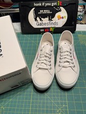 Superga 901 White 2750 Cotu Classic Sneaker Shoes Women's sz 8 Men's 6.5 Lace-Up
