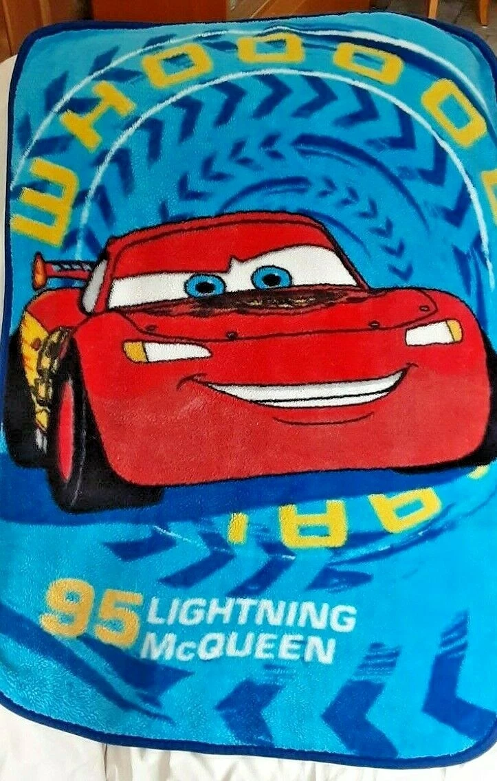 Disney Cars Lightning McQueen Soft Fleece Throw Blanket Red Blue #95 30 x  40 | eBay