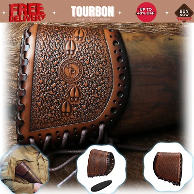 Tourbon Retro Leather Rifle Recoil Pad Shotgun Stock Cover Shoulder Protection
