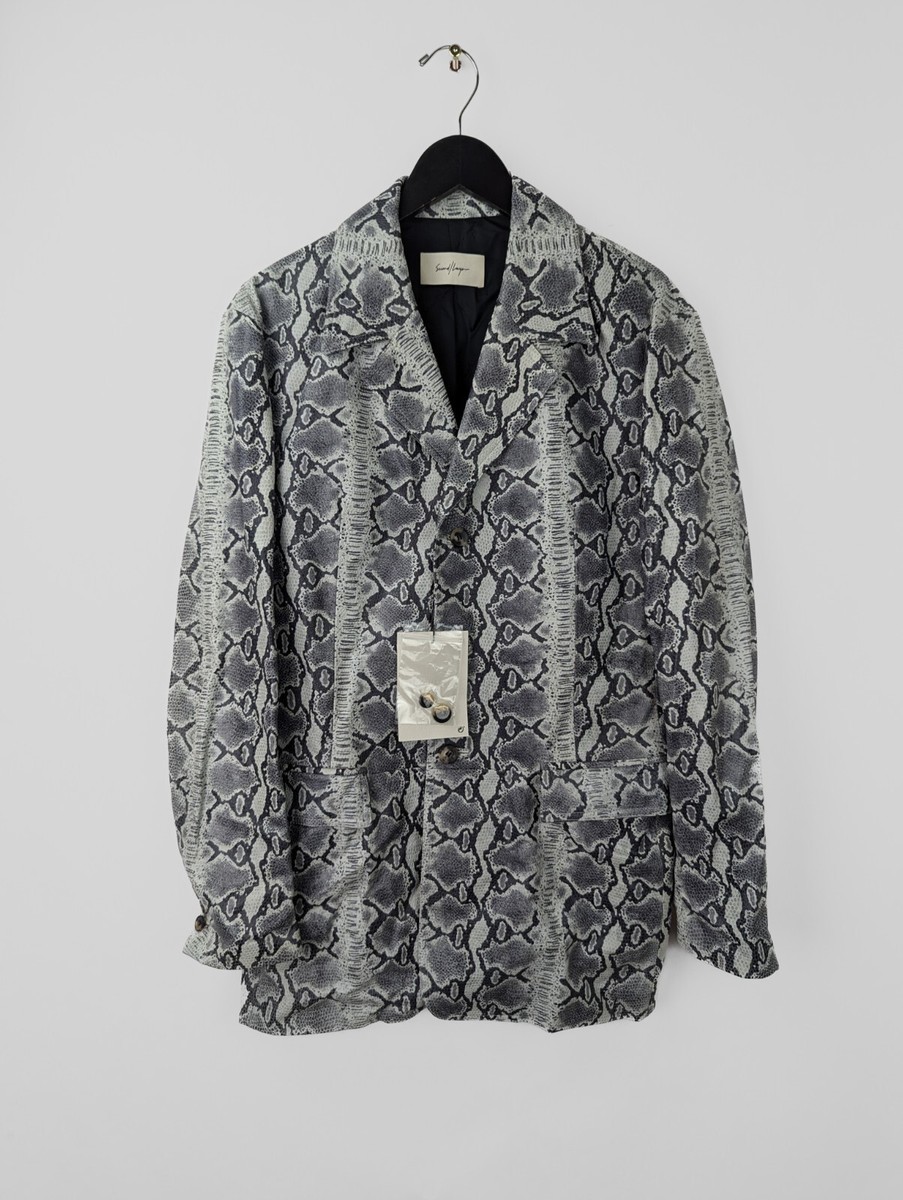 NWT $2450 SECOND LAYER Men's Sz IT 46 US S Snake Python Embossed