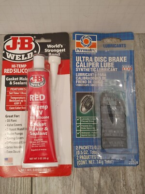 JB Weld 31314 High Temperature Red Acetoxy Silicone Sealant 3oz & permatex lube