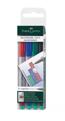 4er Faber-Castell Folienschreiber MULTIMARK OHP Marker 0,4mm S wasserlöslich