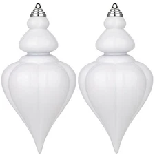 2 Pcs 9" Large Christmas Ball Ornaments - Shatterproof Finial Drop Decoration...