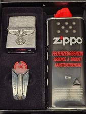 Zippo Reichsadler (Custom PIN Style) Geschenkset mit Benzin, 6er Feuersteine