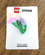 New LEGO Crocs Jibbetz Charms: 4LW Purple Flower Bud 10019742  SHIPS CAREFULLY