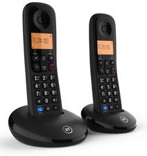 BT Everyday Cordless Landline House Phone, Home Twin Handset Pack, Black 