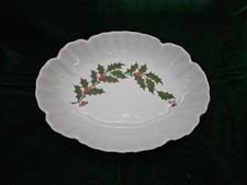 Christmas Candy Bowl/Saucer with Holly, All the Trimmings, Porcelain, Japan