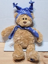 Gund Heads & Tales Teddy Bear Winter Scarf Hat Plush Stuffed Toy 11" Christmas