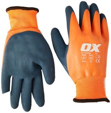 OX Waterproof Thermal Latex Glove Size 9 / Large Orange/Blue