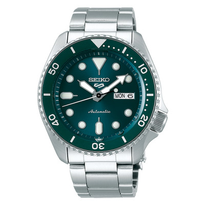 Seiko 5 Sports Full Stainless Steel Green Bezel 42,5mm Automatic Watch SRPD61K1