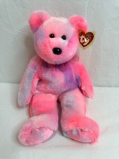 Ty Beanie Buddy CLUBBY 5th Anniversary Pink Bear Stuffed Animal Plush