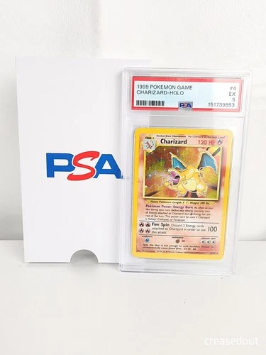 1999 POKEMON BASE SET UNLIMITED #4 CHARIZARD-HOLO PSA 5