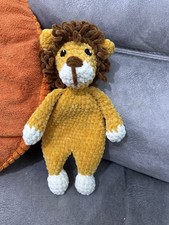 Handmade Crochet Lion Baby Toddler Comforter Blanket - Soft Chenille