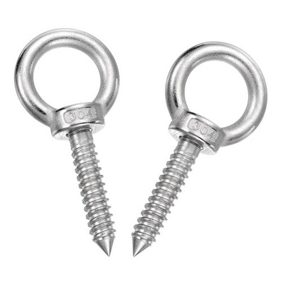 2 PCS M10x50mm Eye Hook 3.7x1.6x1.6 Inch 304 Stainless Steel Bolt Hammock