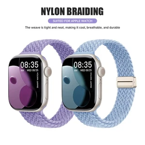 Bande magnétique en nylon tressé pour Apple Watch 11 10 9 8 7 6 5 4 3 2 SE/Ultra 49mm