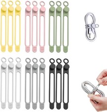 Elastic Silicone Cable Straps Cord Organizer,Reusable Cable Ties Wire Organizer