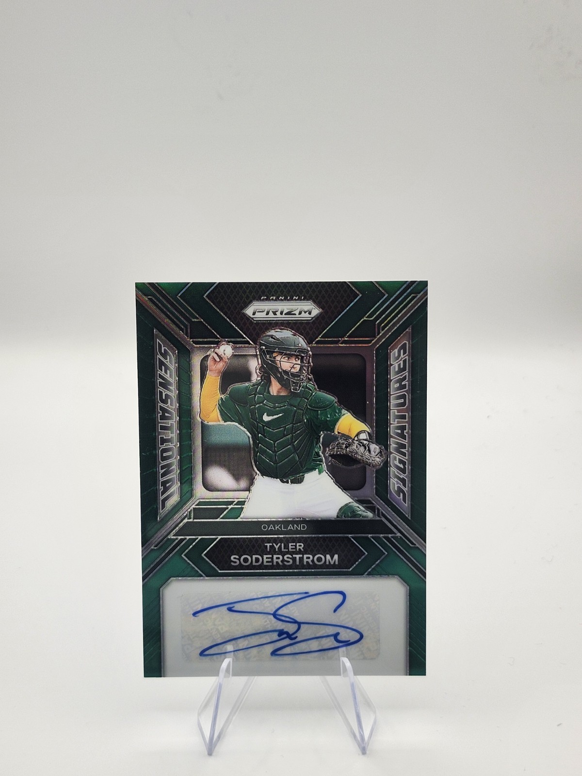 Tyler Soderstrom 2024 Prizm Green Sensational Signatures #SS-TS Oakland A's