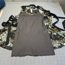 New Banana Republic Butterfly Print Wrap Dress Size 8 Sheer Overlay Slip Dress
