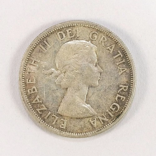 1958 Canadian Silver Dollar Coin – British Columbia Totem Pole 80% Silver