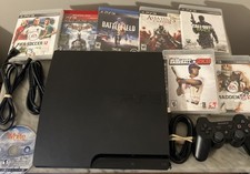 Sony PlayStation 3 Console 320GB PS3 Slim + Controller + 8 Games + Cords Tested