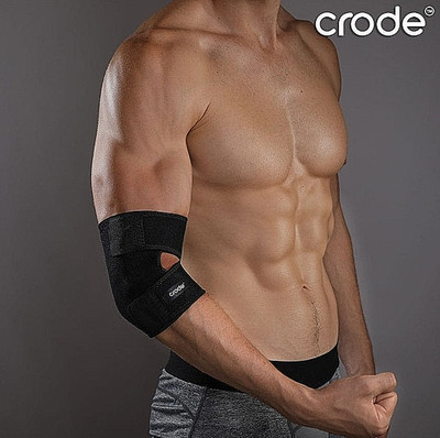 Crode Elbow Support Brace Adjustable Compression Strap Unisex Black