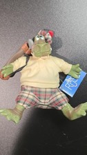 Russ Berrie Golfing  Al. E. Gator" Alligator Sitting 7  Bean Plush Item 2150 New