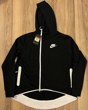 NWT'S Nike Tech Full Zip Hoodie Sweatshirt Womens L 930757-011 Black