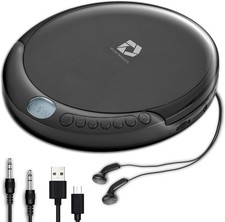 Deluxe Products Black Portable CD Player with 60 Second Anti Skip Stereo Earbuds